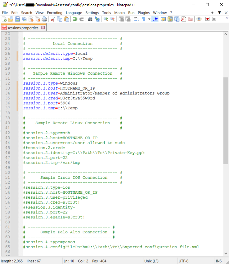 CSO アカウント Configure Session Properties File - CIS-CAT Pro Assessor v4 Guide